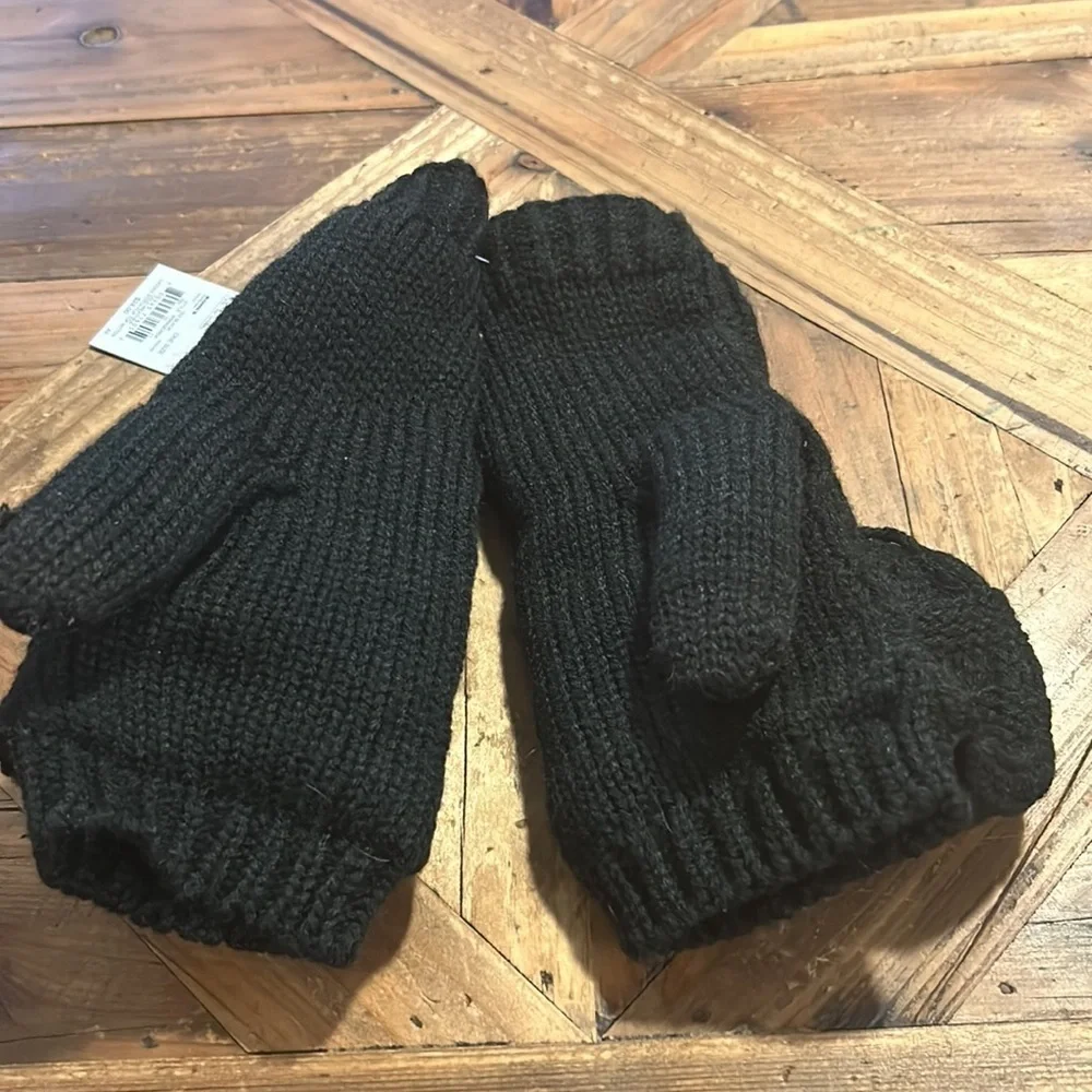 Sonoma black gloves / open fingers mittens